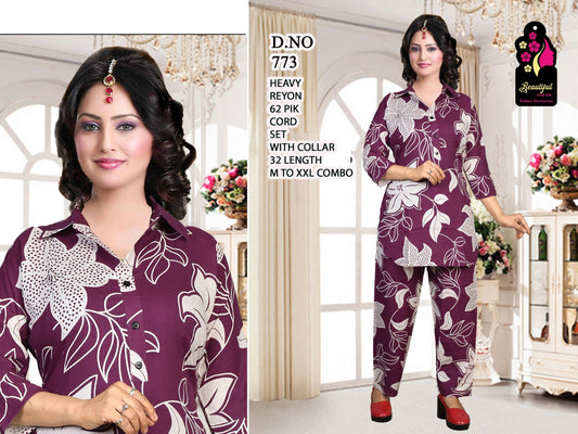 MILAN - Collar Short  Kurti Plazo cord set.