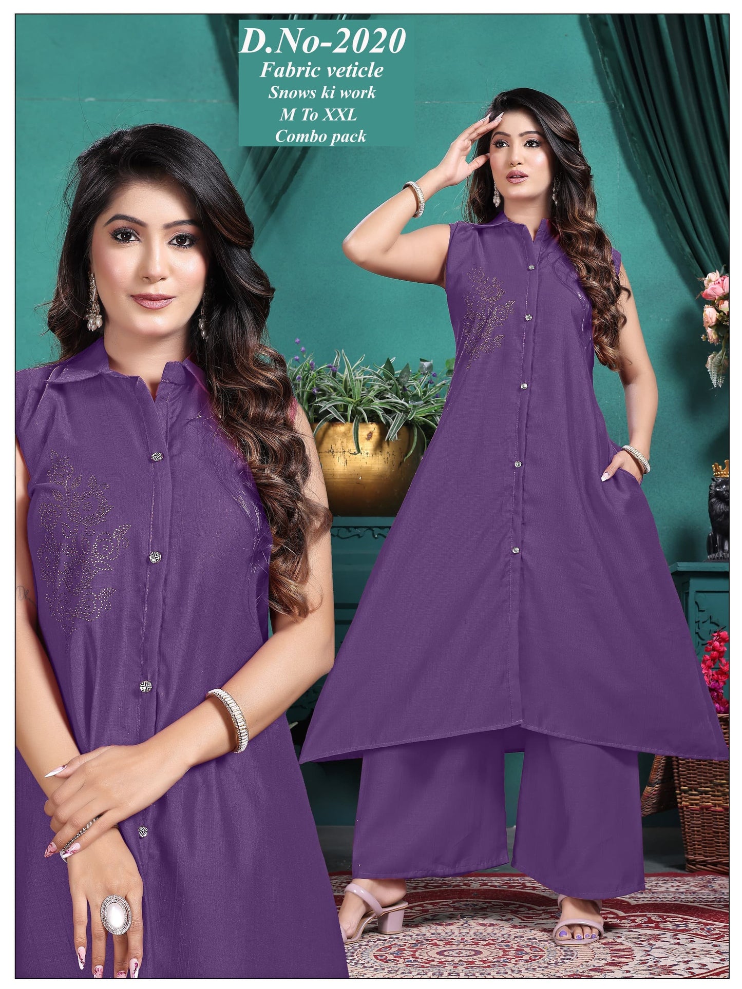 Stylish Solid Vatican Silk Co-ord set