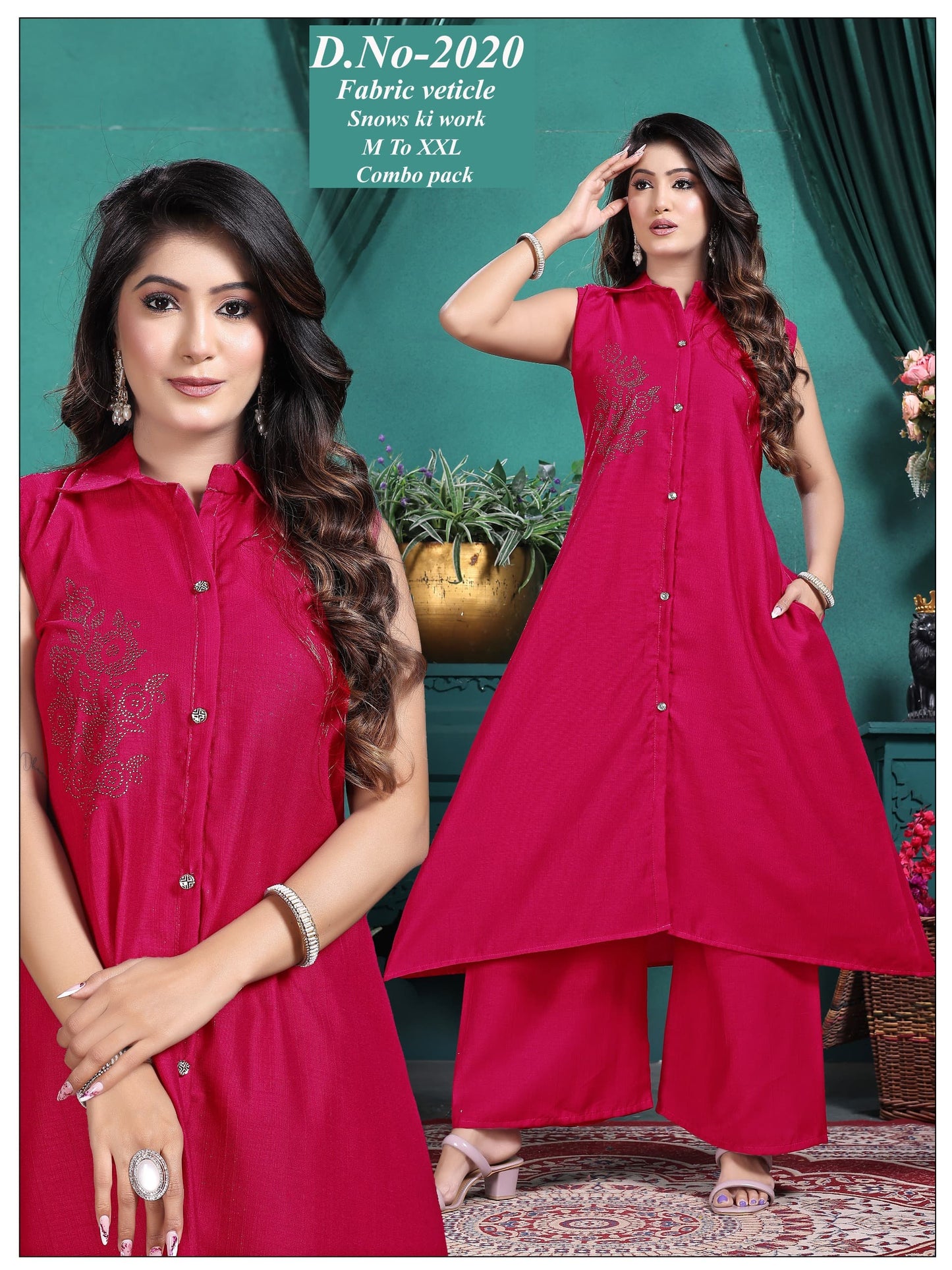 Stylish Solid Vatican Silk Co-ord set