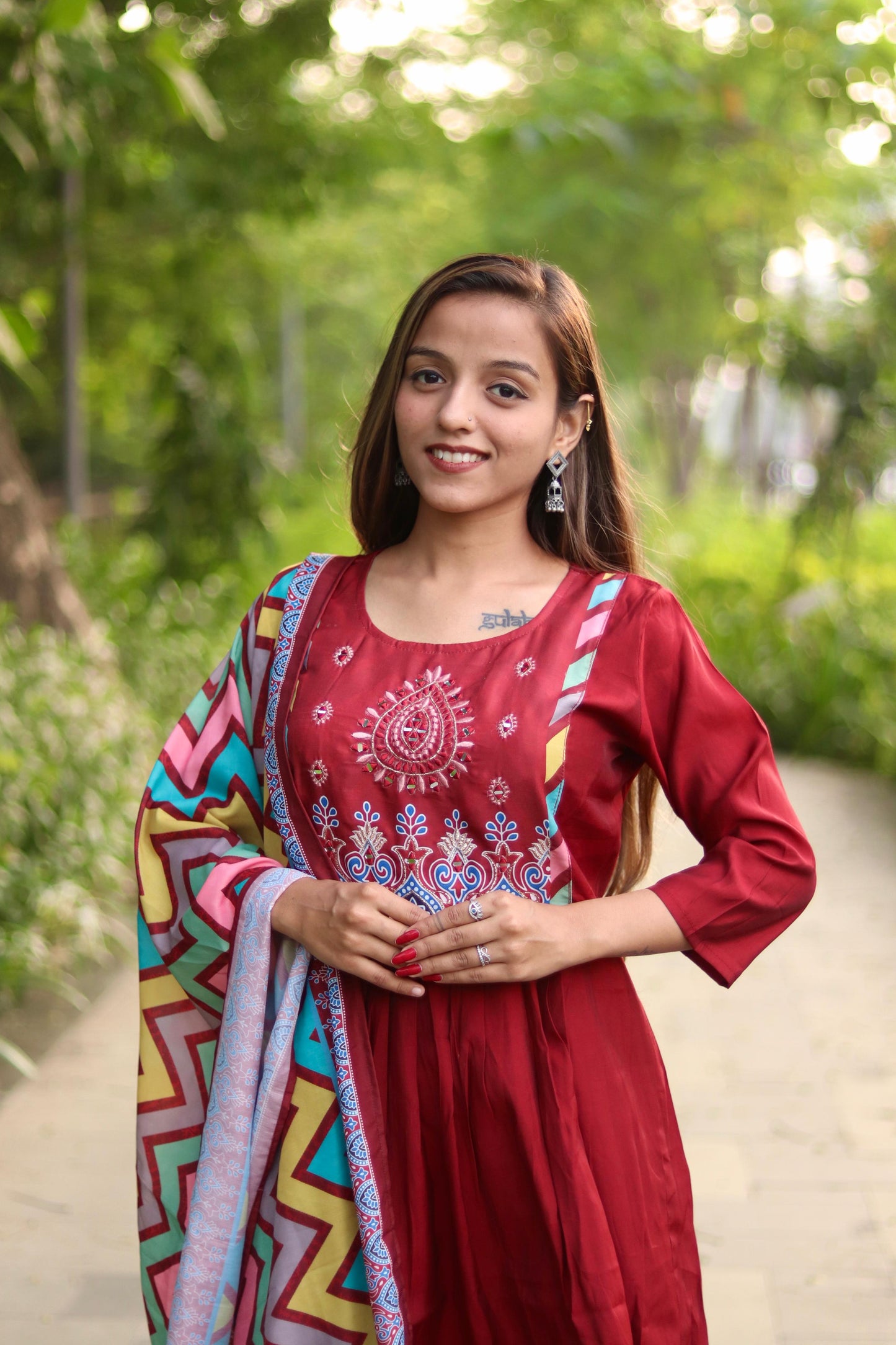 Roman Silk Ghera Kurta Set printed designer set
