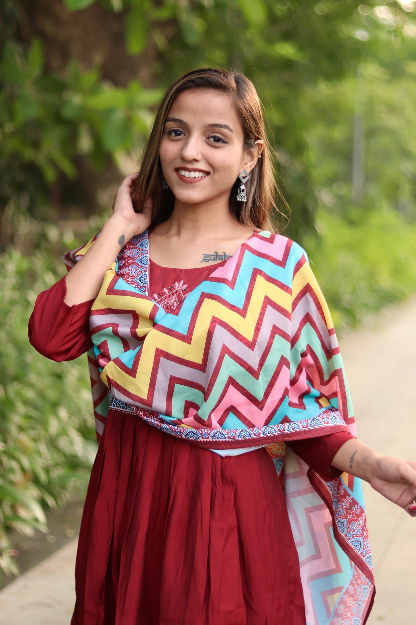 Roman Silk Ghera Kurta Set printed designer set