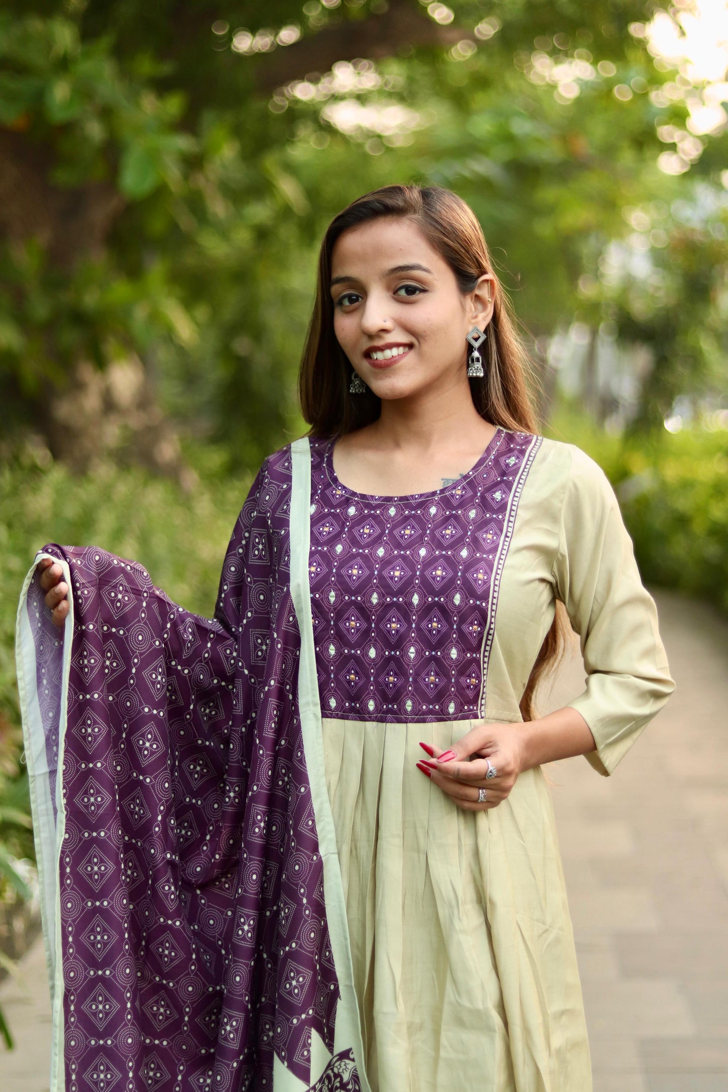 Roman Silk Ghera Kurta Set printed designer set