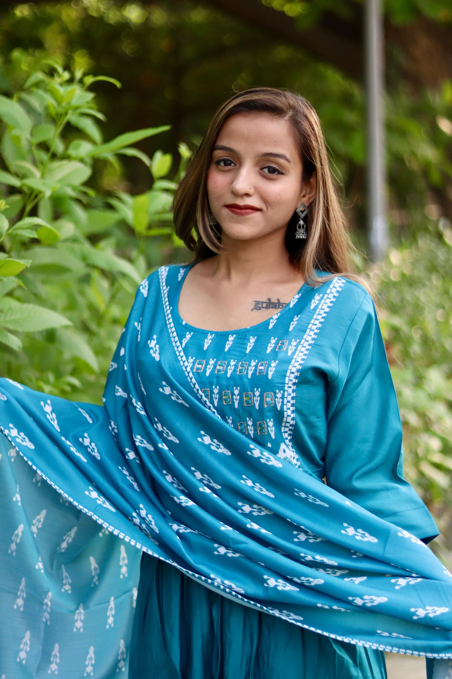 Roman Silk Ghera Kurta Set printed designer set