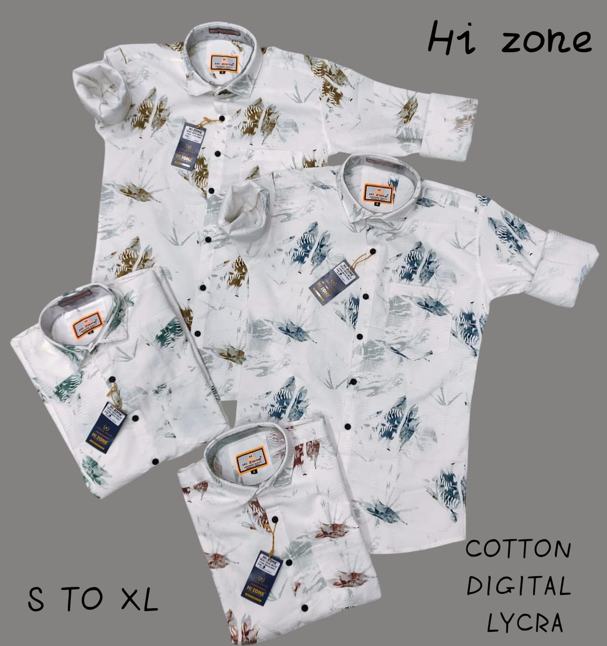 Men's Dobby Digital Lycra Printed Shirts
