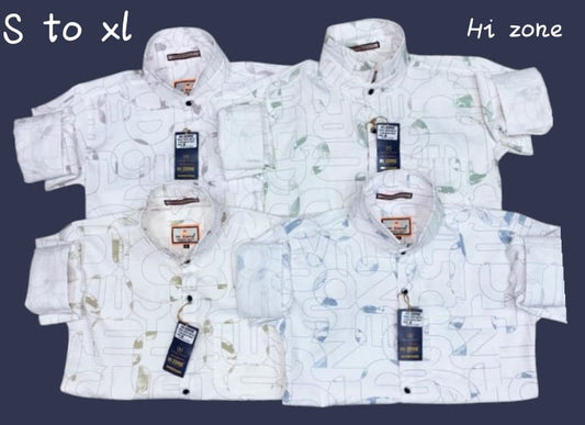 Men's Dobby Digital Lycra Printed Shirts