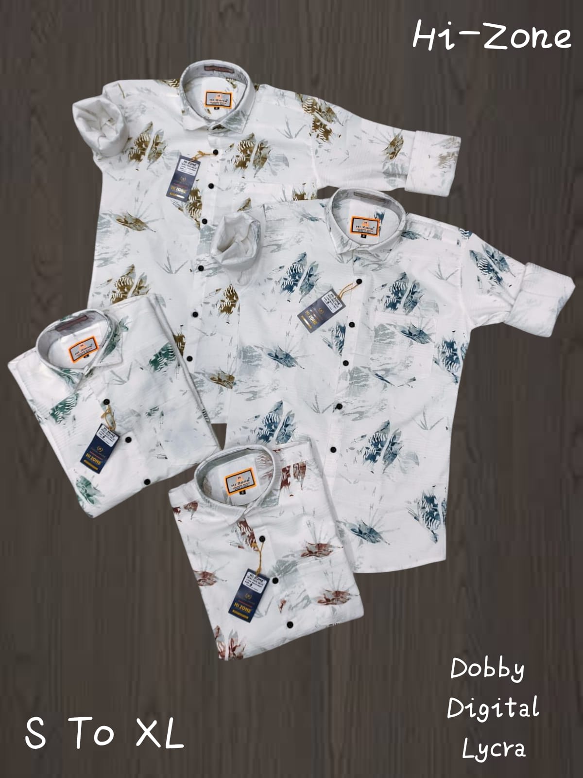 Men's Dobby Digital Lycra Printed Shirts