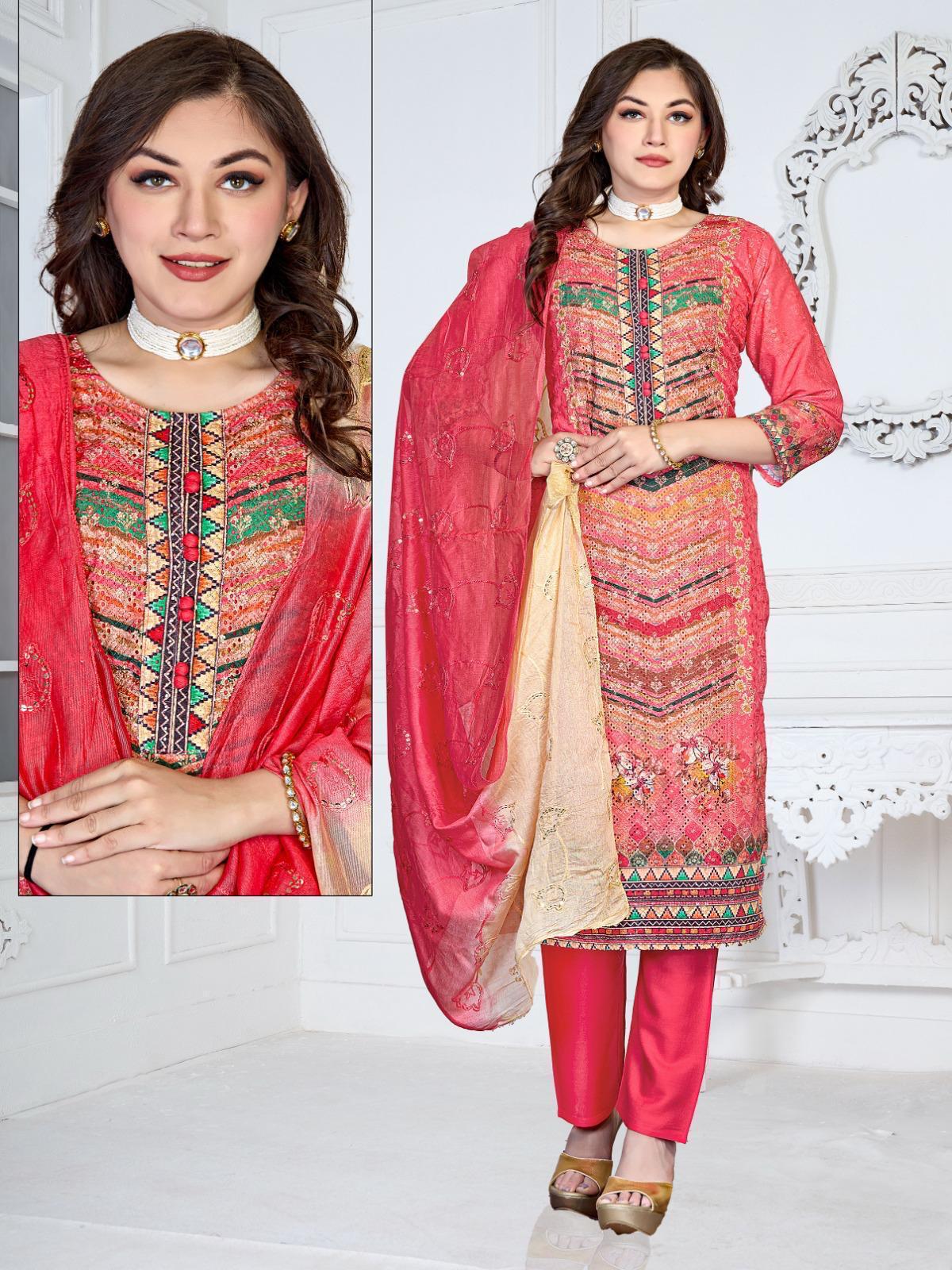 Vibrant Cotton Chicken Printed Kurti Set