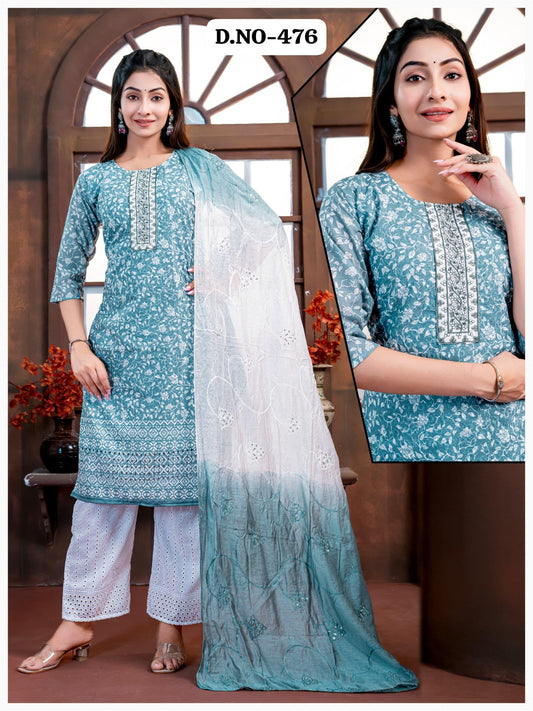 Chic Cotton Printed Kurta Set