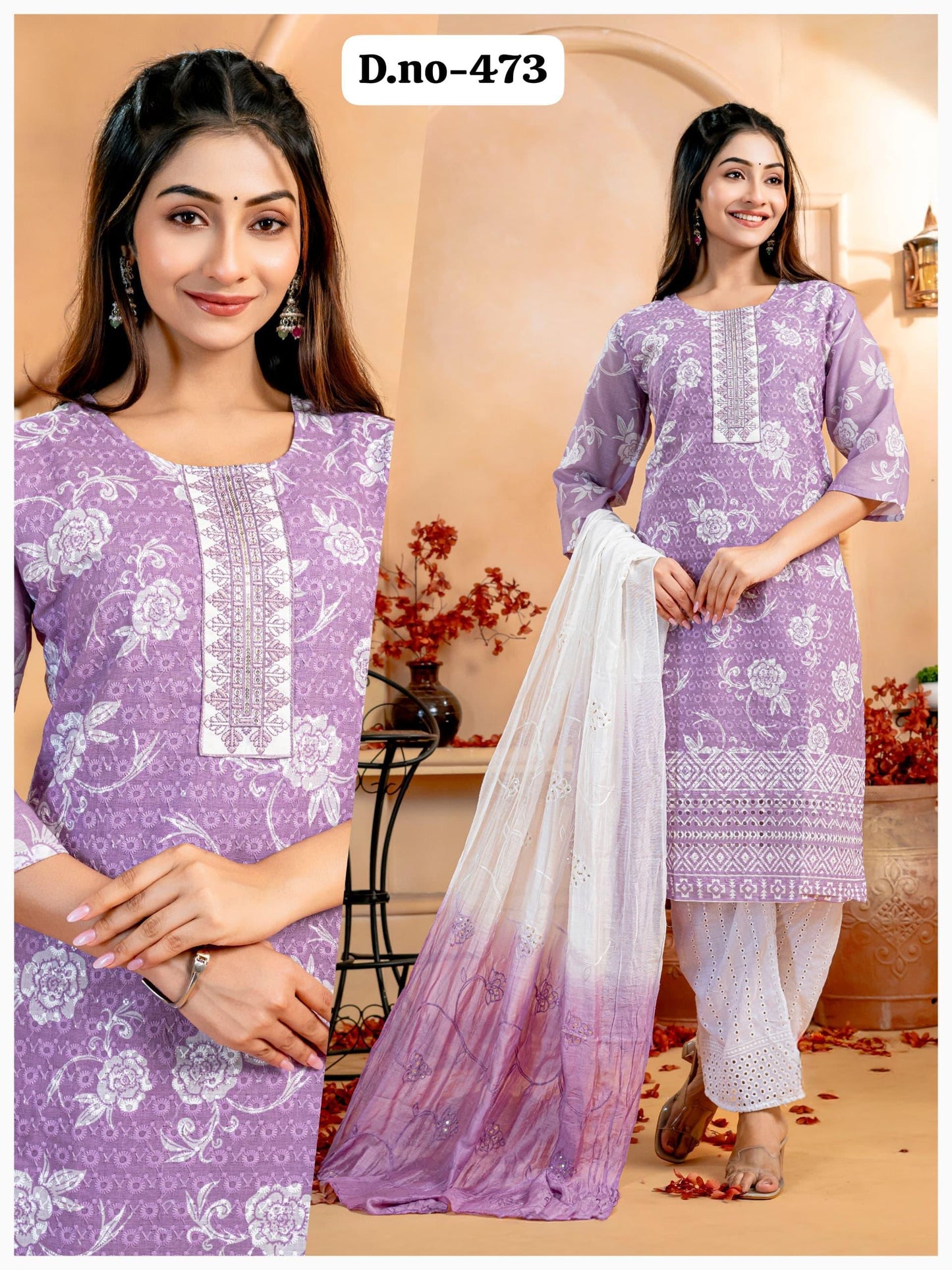 Chic Cotton Printed Kurta Set