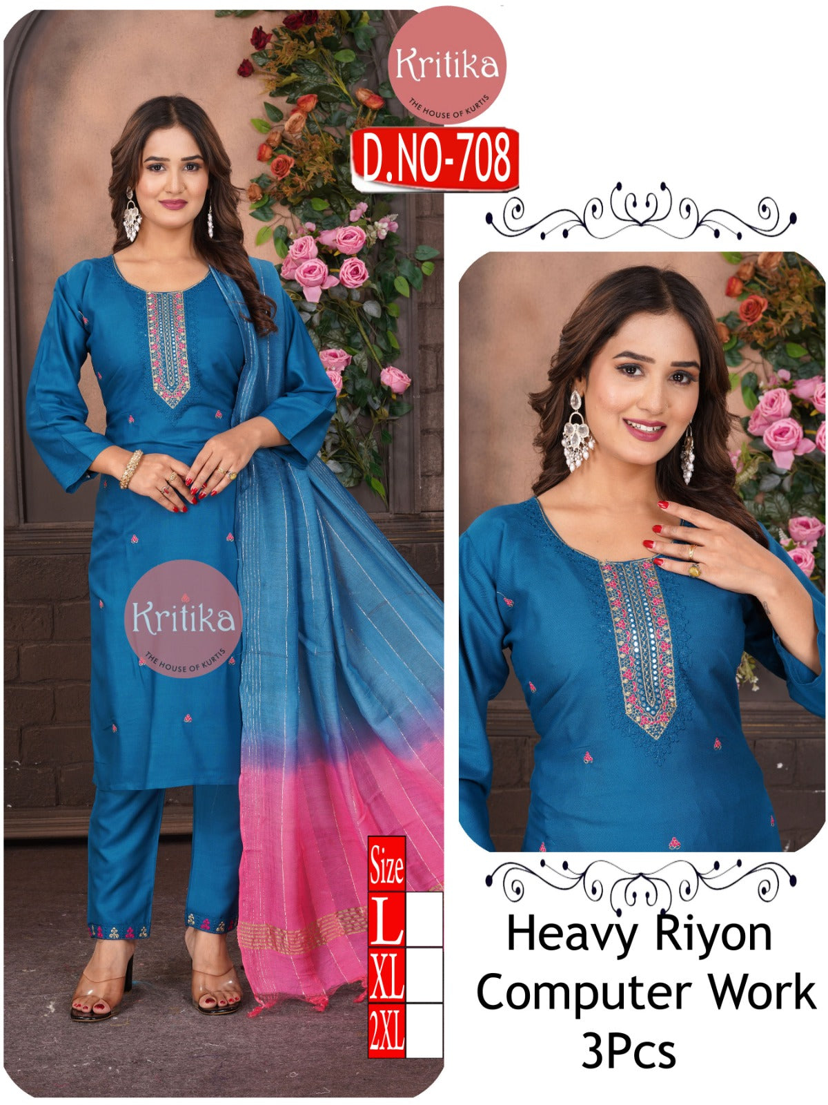 RAYON GORGIOUS NECK KURTI