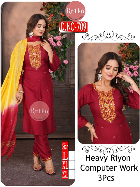 RAYON GORGIOUS NECK KURTI