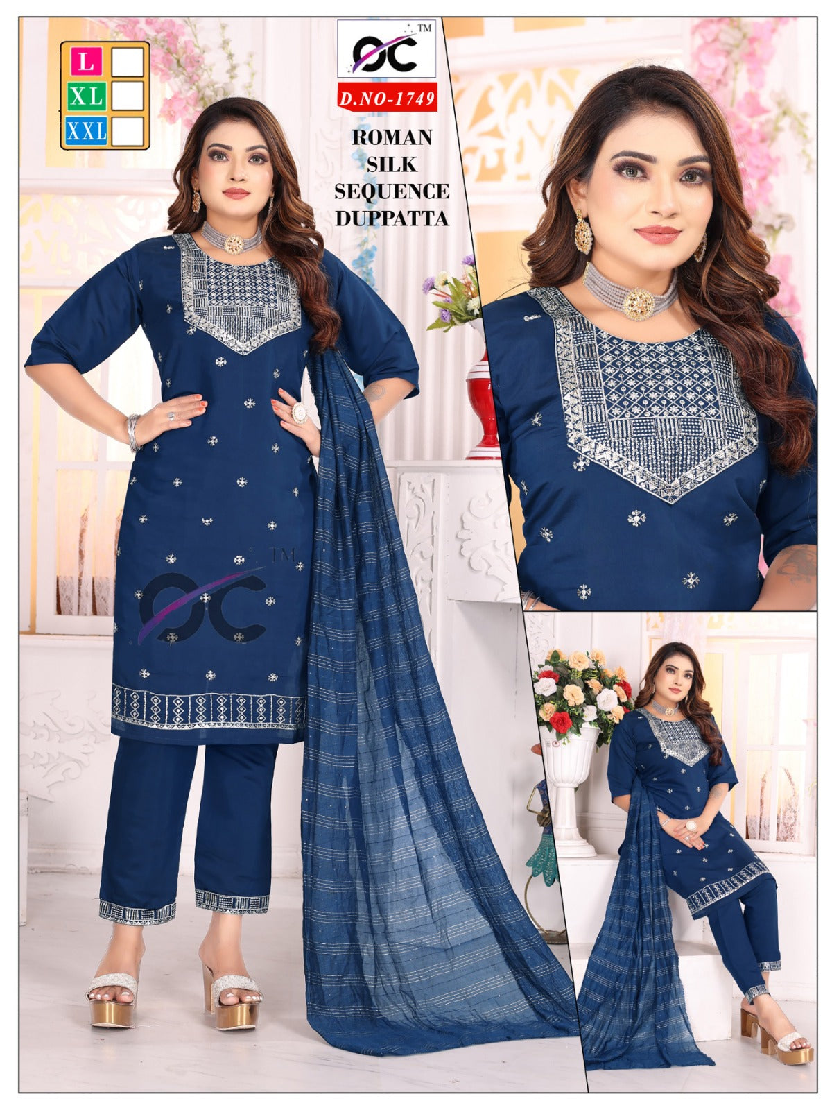 Roman silk Kurti set