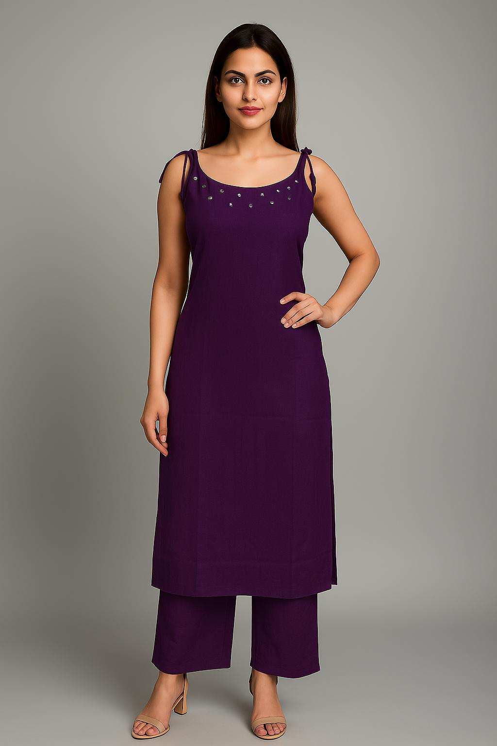 Vatican Plain With Mirror and Aster kurti
