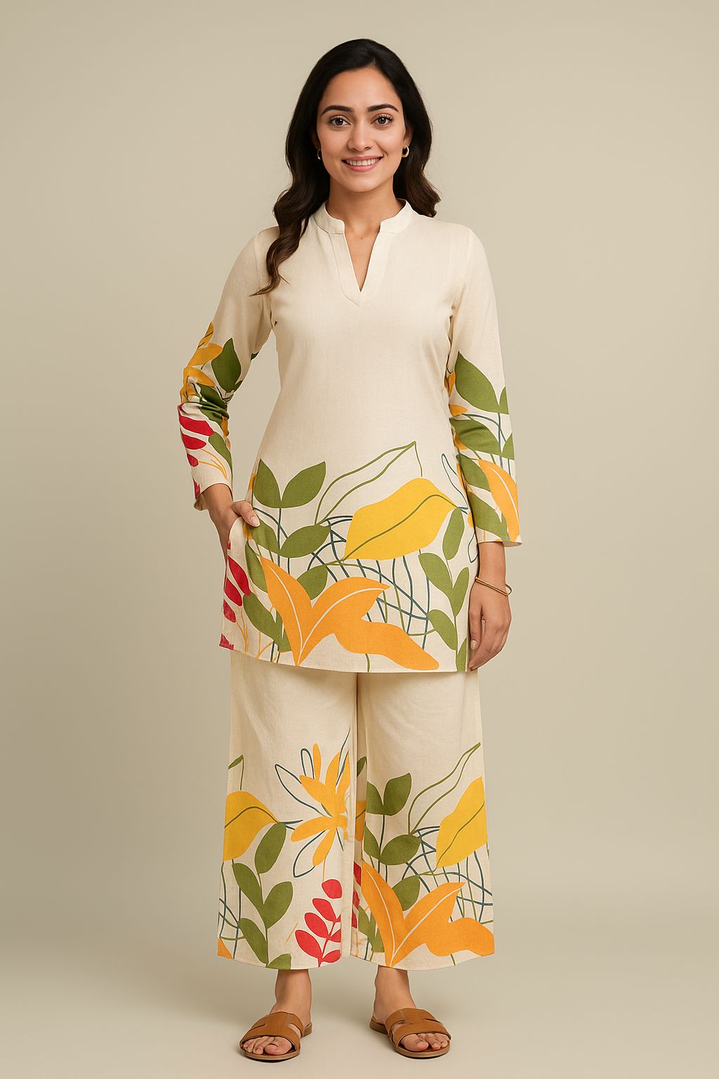 Dabu Cotton cord set kurti
