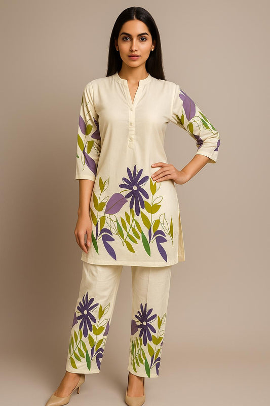 Dabu Cotton cord set kurti