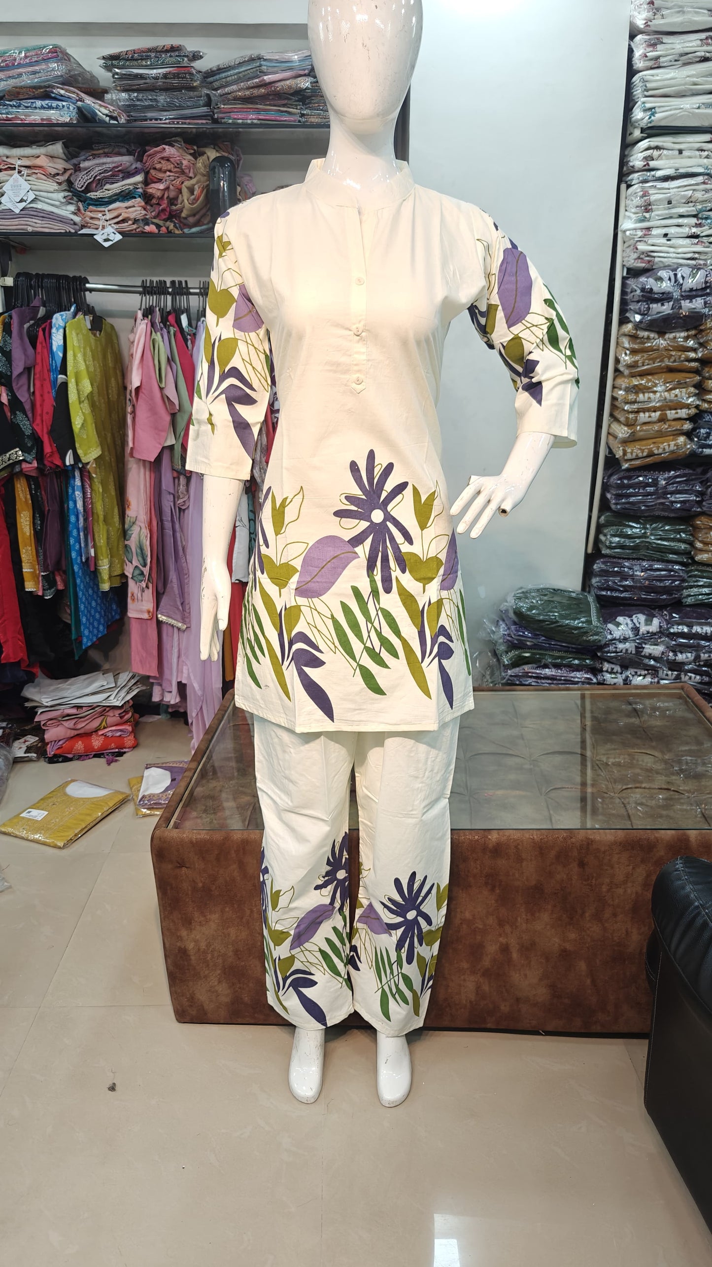 Dabu Cotton cord set kurti