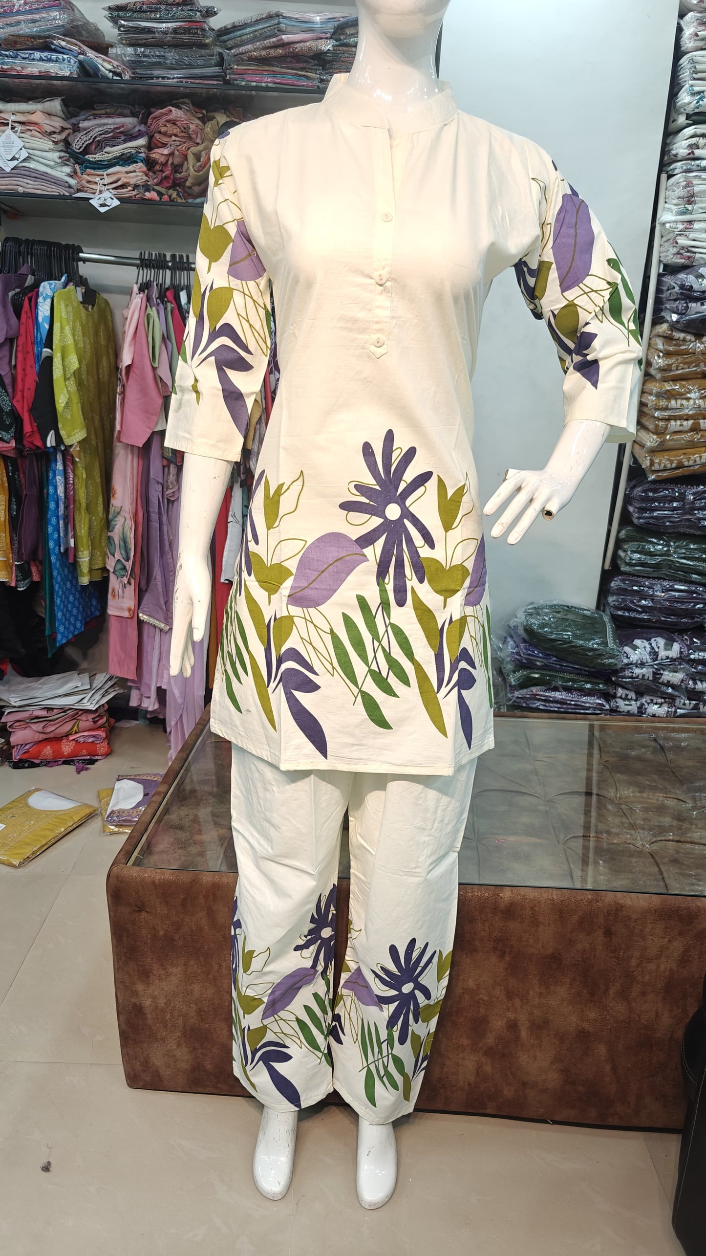 Dabu Cotton cord set kurti