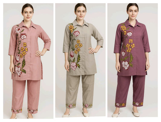 Exclusive Roman Embroidered Co-ord Set