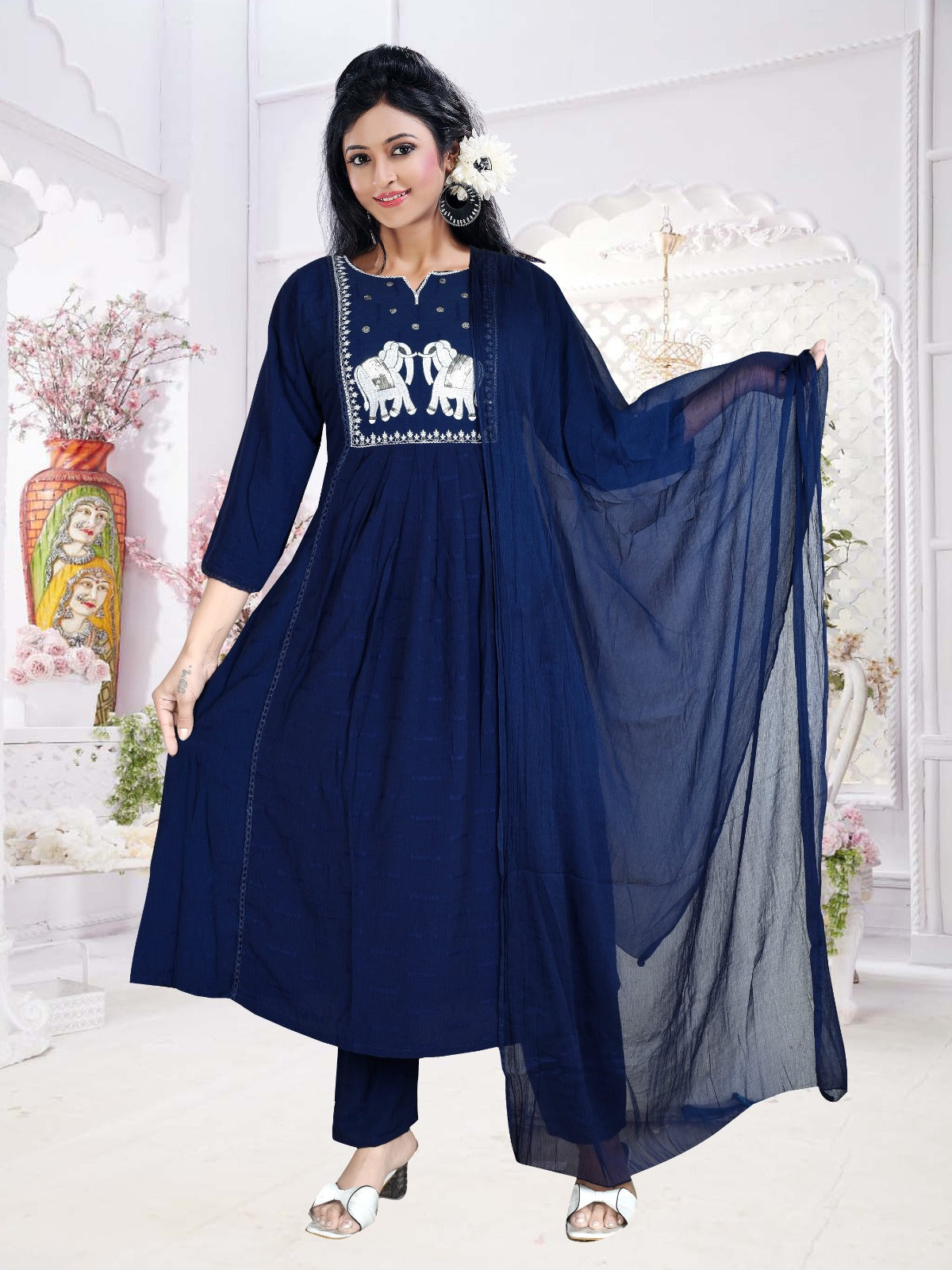Rinkal Fabric Elephant yog Anarkali Set