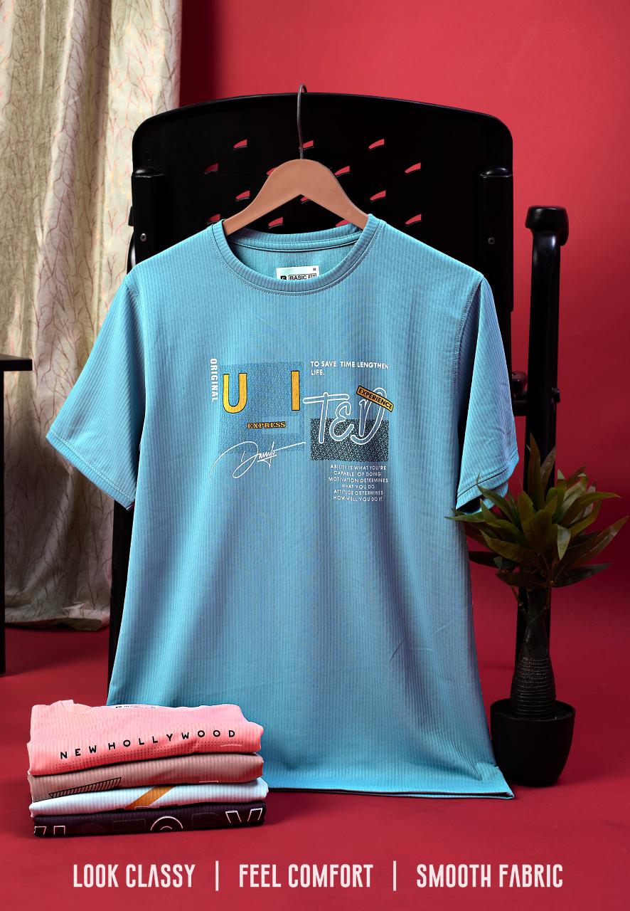 Men's "VICTORY STAY TRUE" Printed Round Neck T-shirt