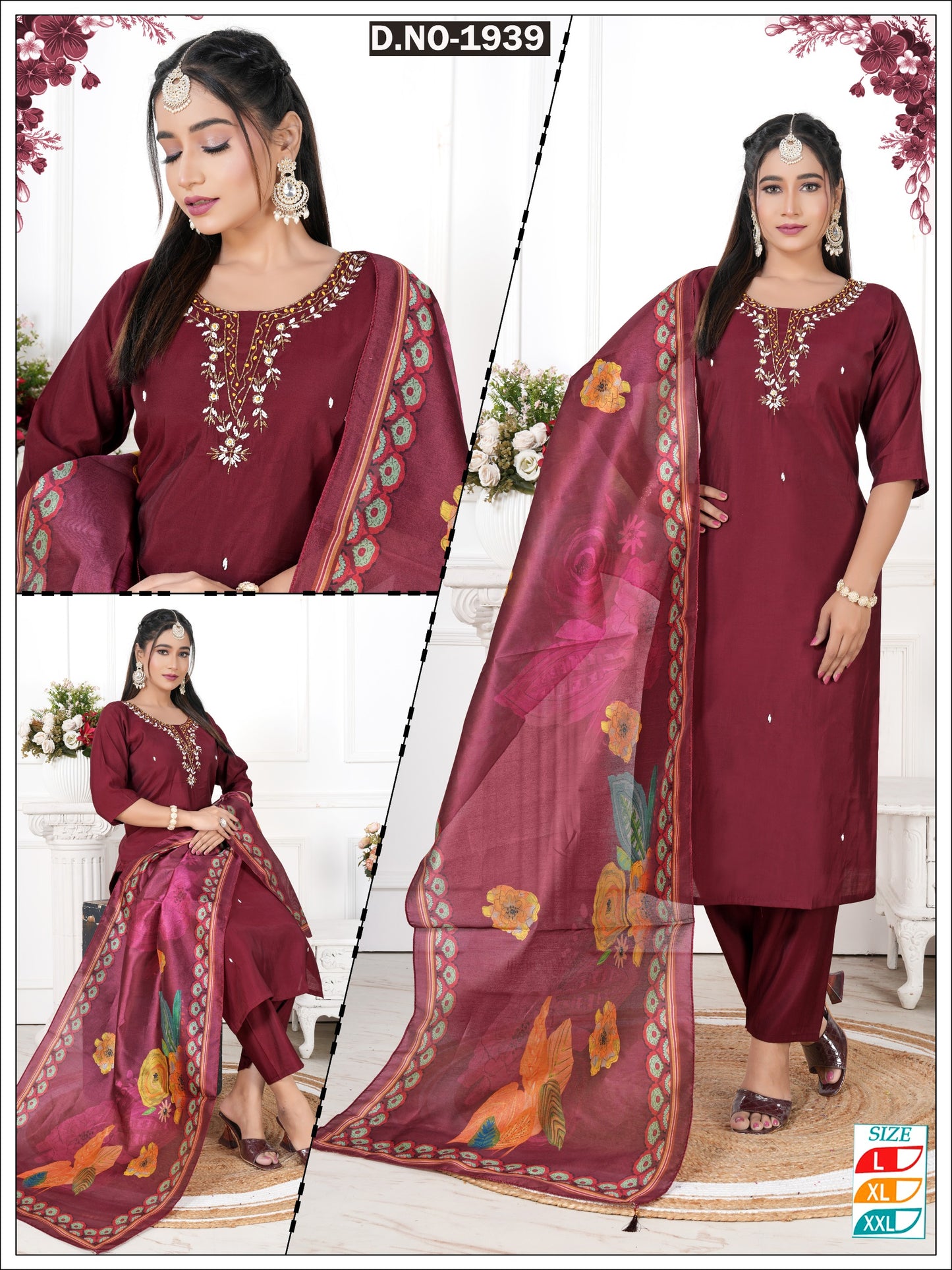 Elegant Women's Roman Silk Suit Set