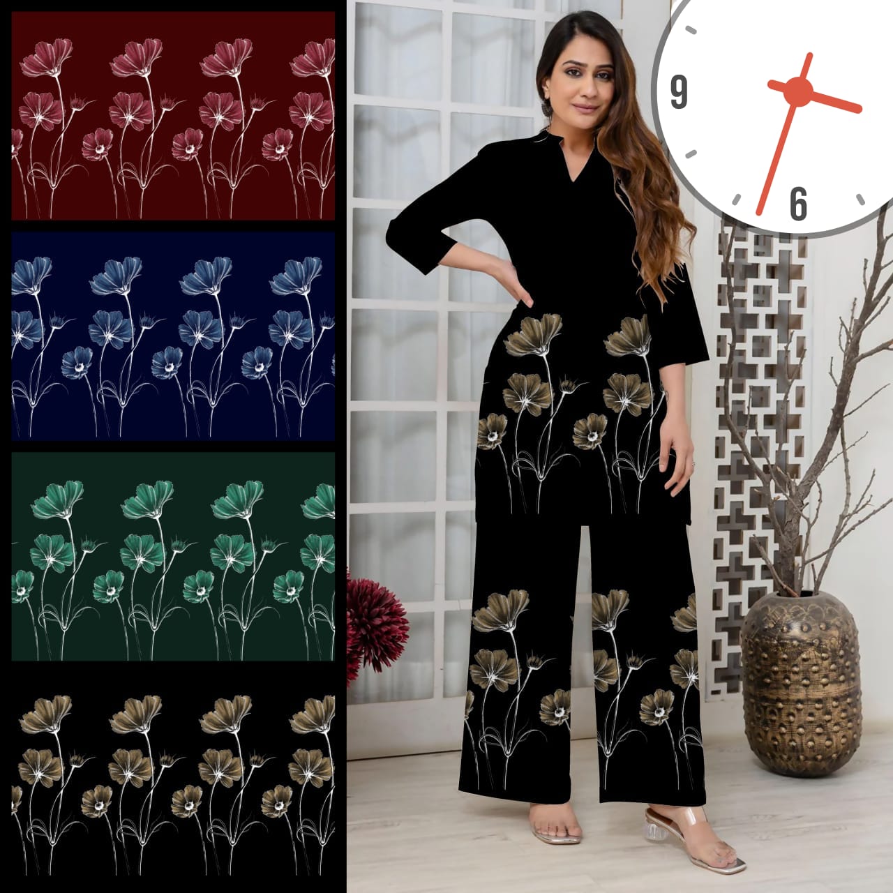Women's Rayon Printed Kurta & Palazzo Set