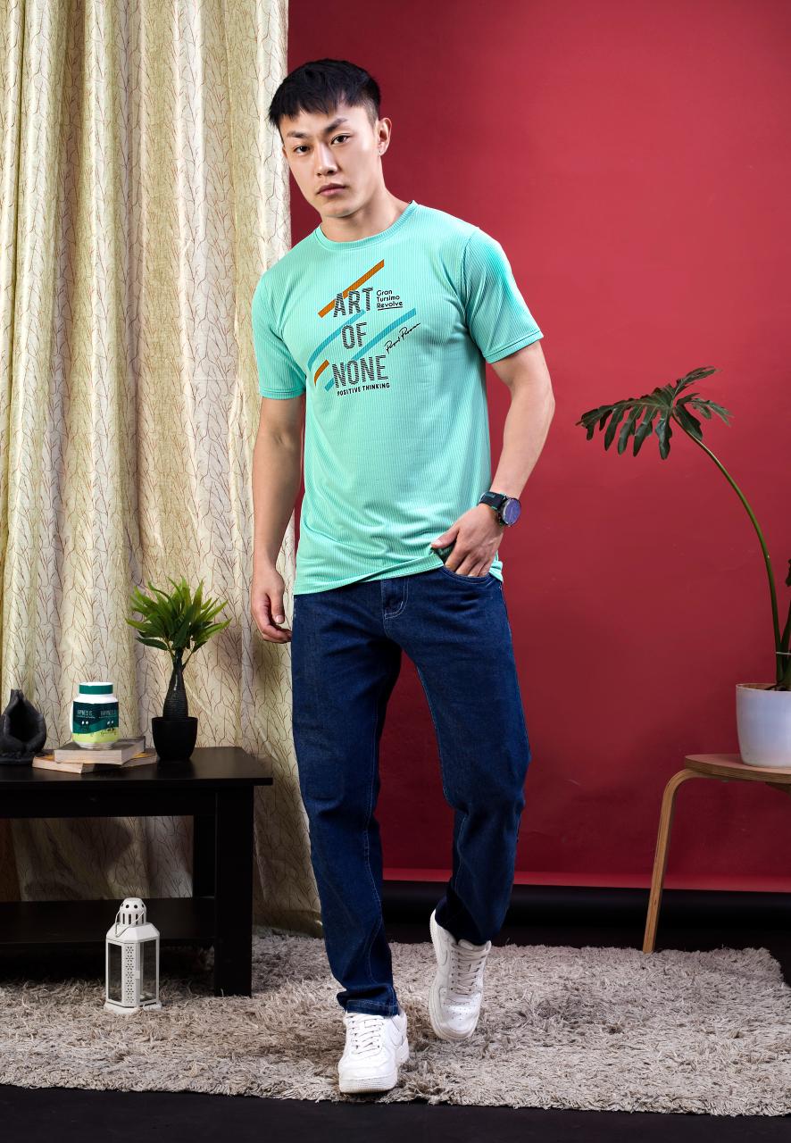 Men's "VICTORY STAY TRUE" Printed Round Neck T-shirt