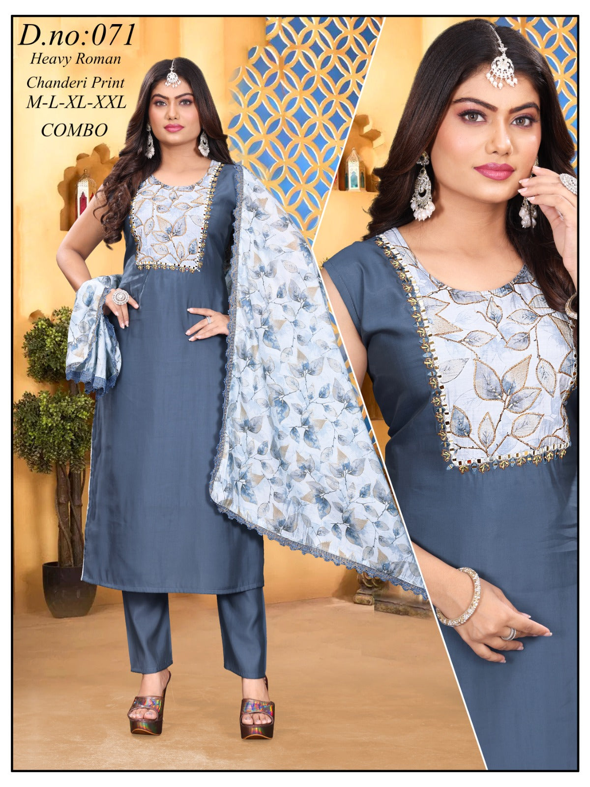 Roman Silk Chanderi kurti