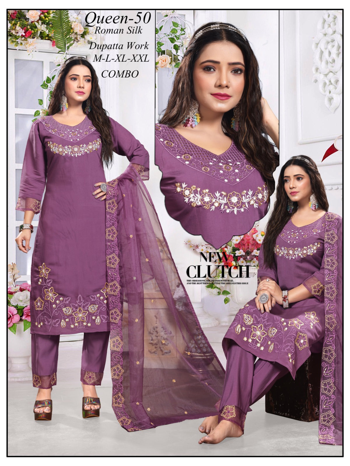 Roman silk desgined kurti