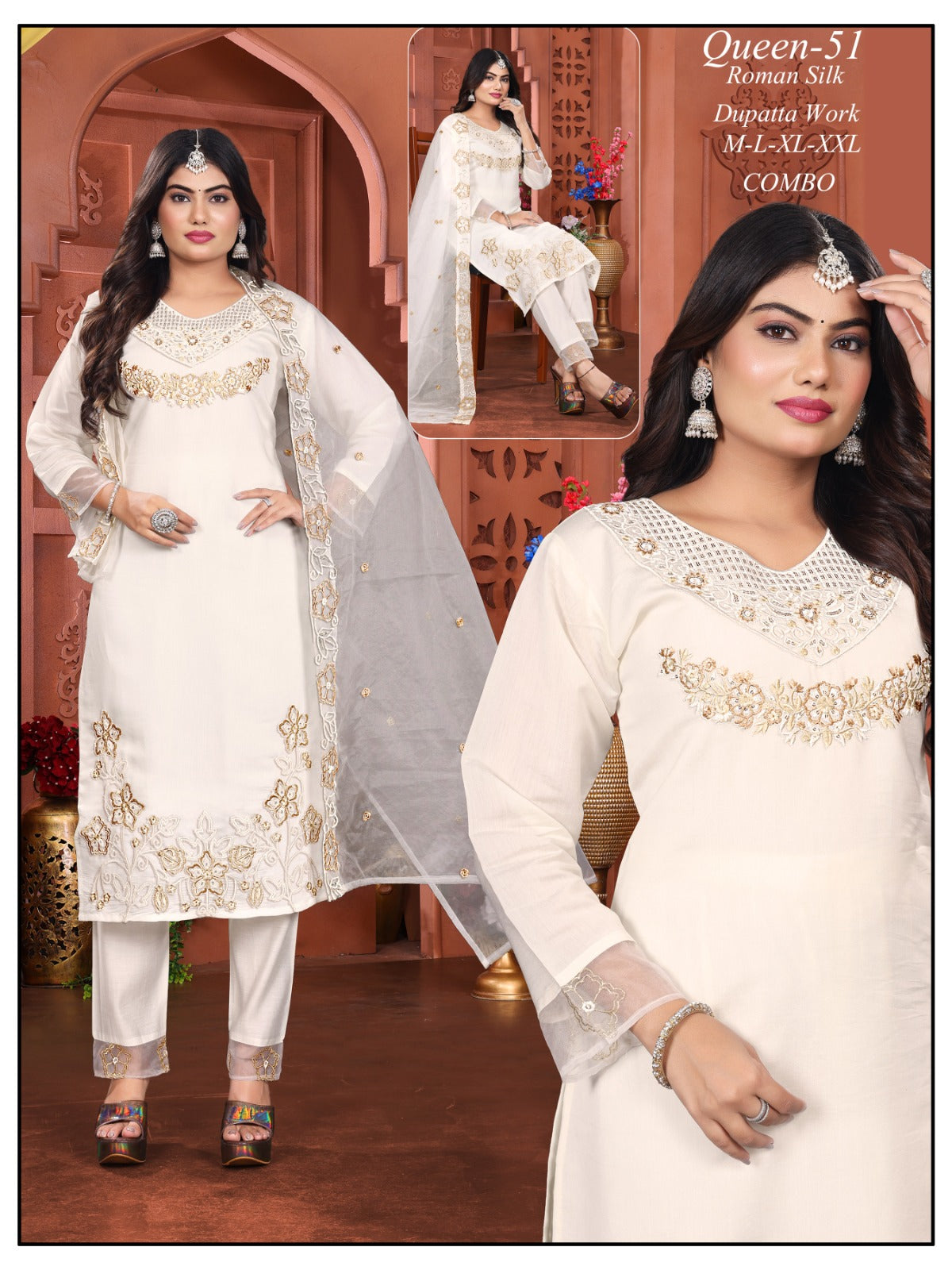 Roman silk desgined kurti