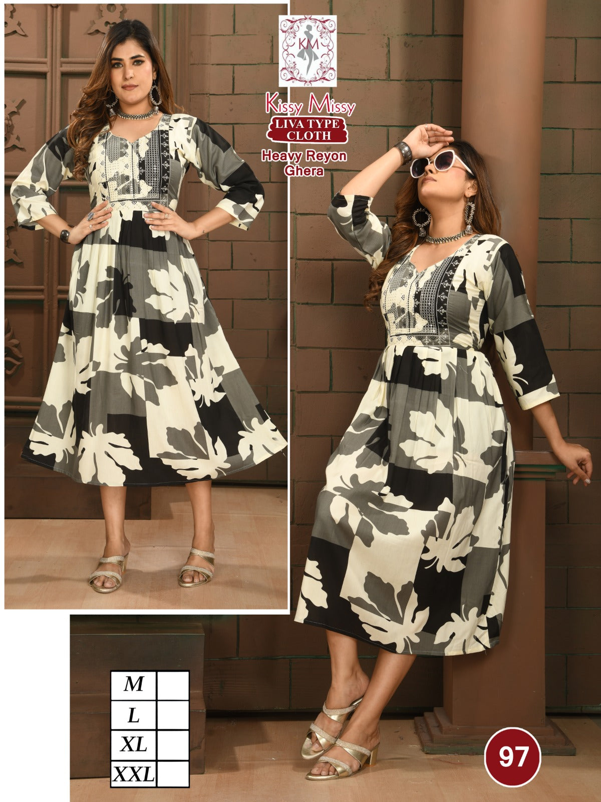 Knee-length anarkali kurti