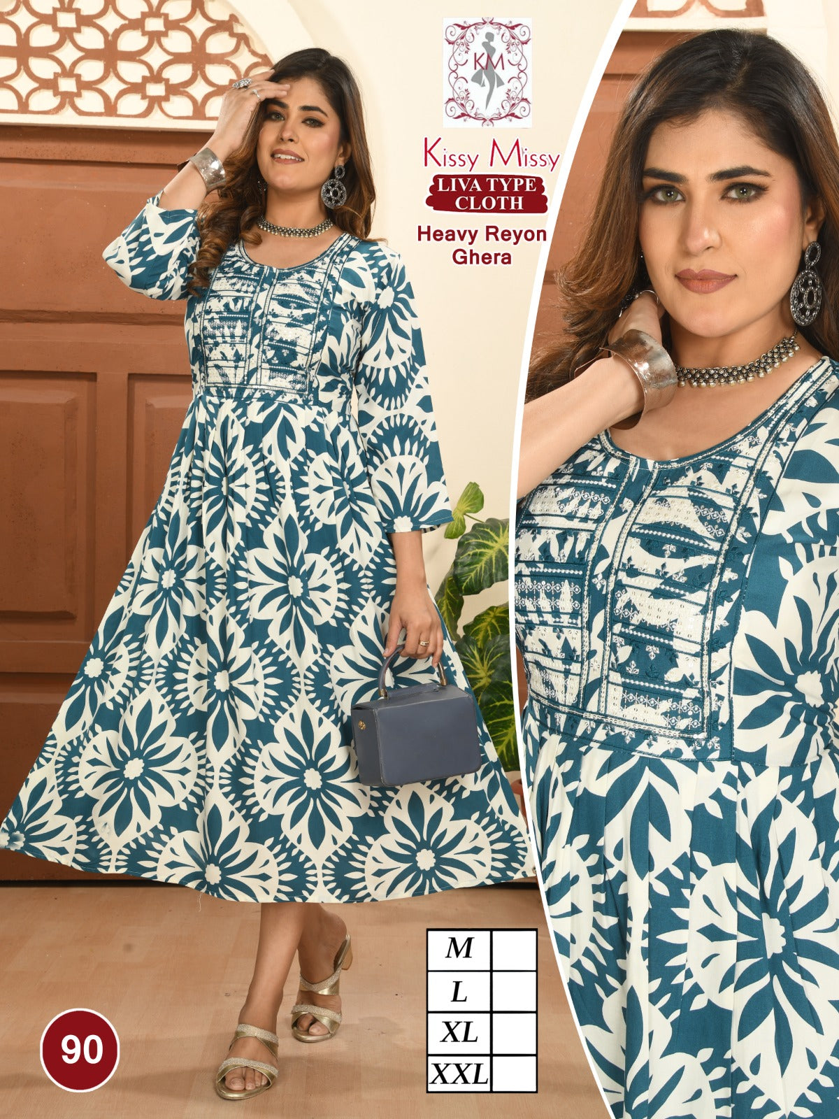 Knee-length anarkali kurti