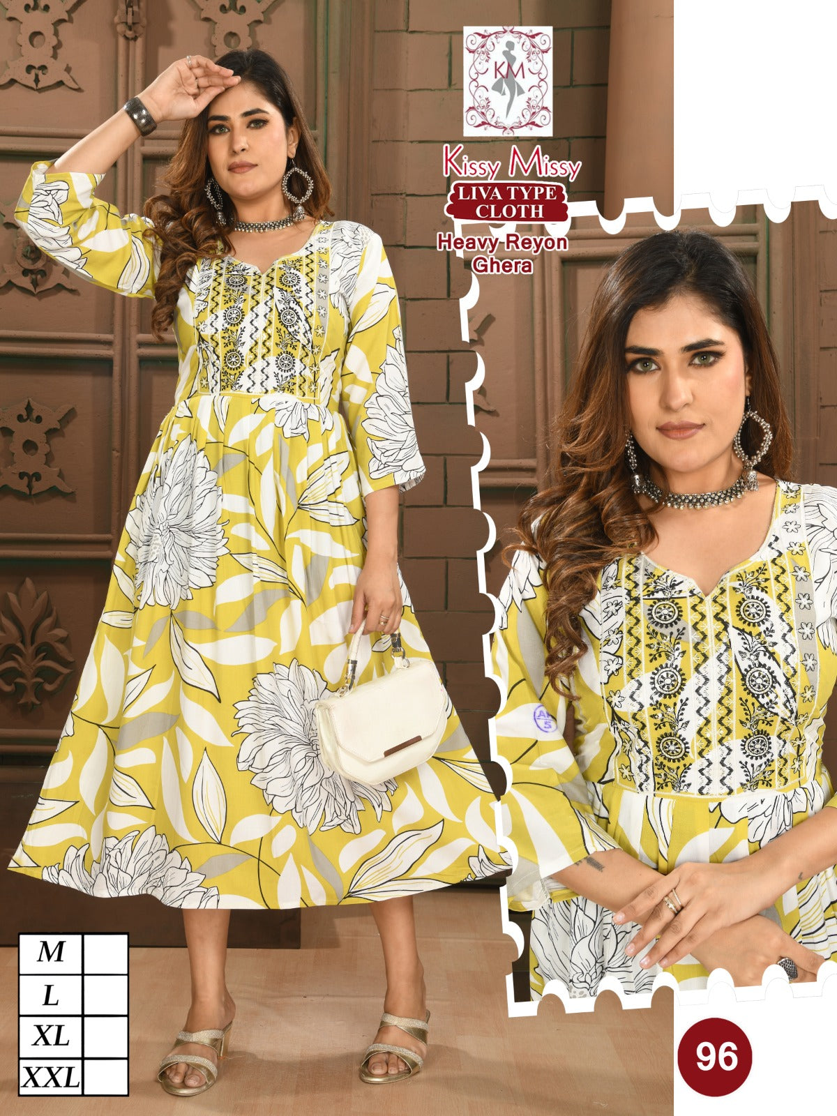 Knee-length anarkali kurti