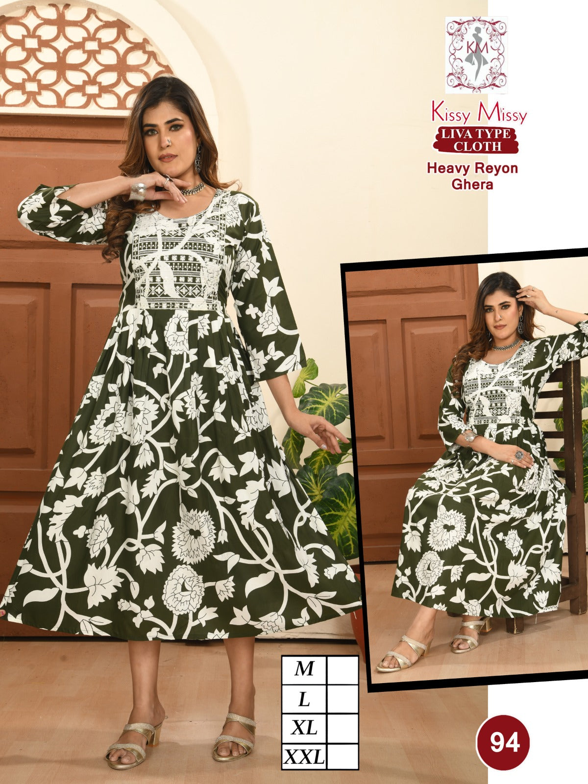 Knee-length anarkali kurti