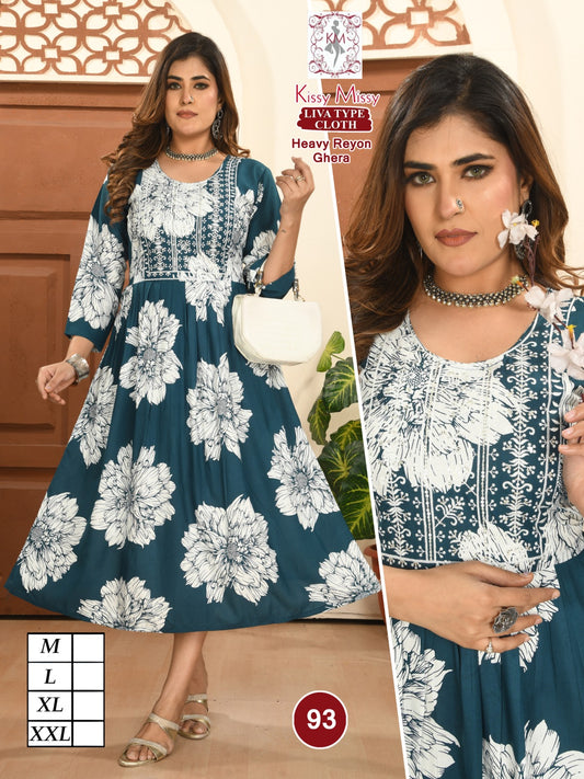 Knee-length anarkali kurti