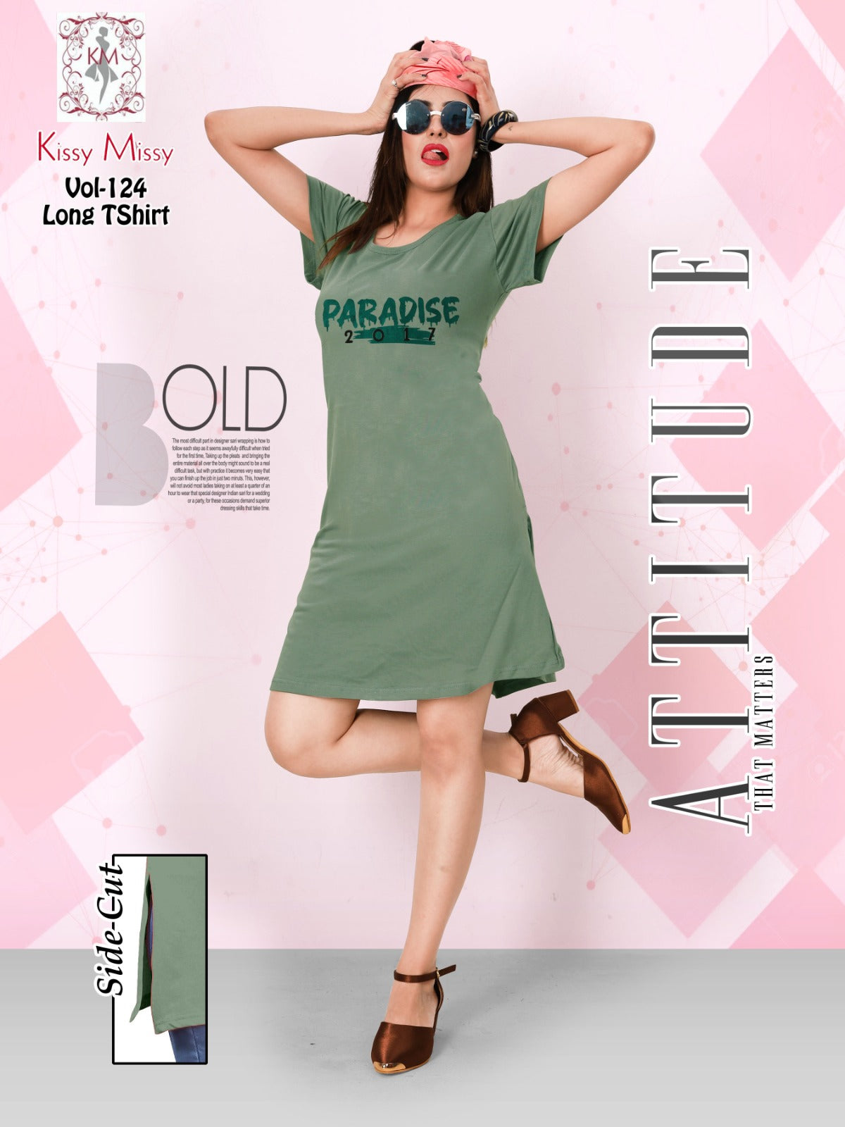 Long tshirt with side cut (HALF NIGHTY).