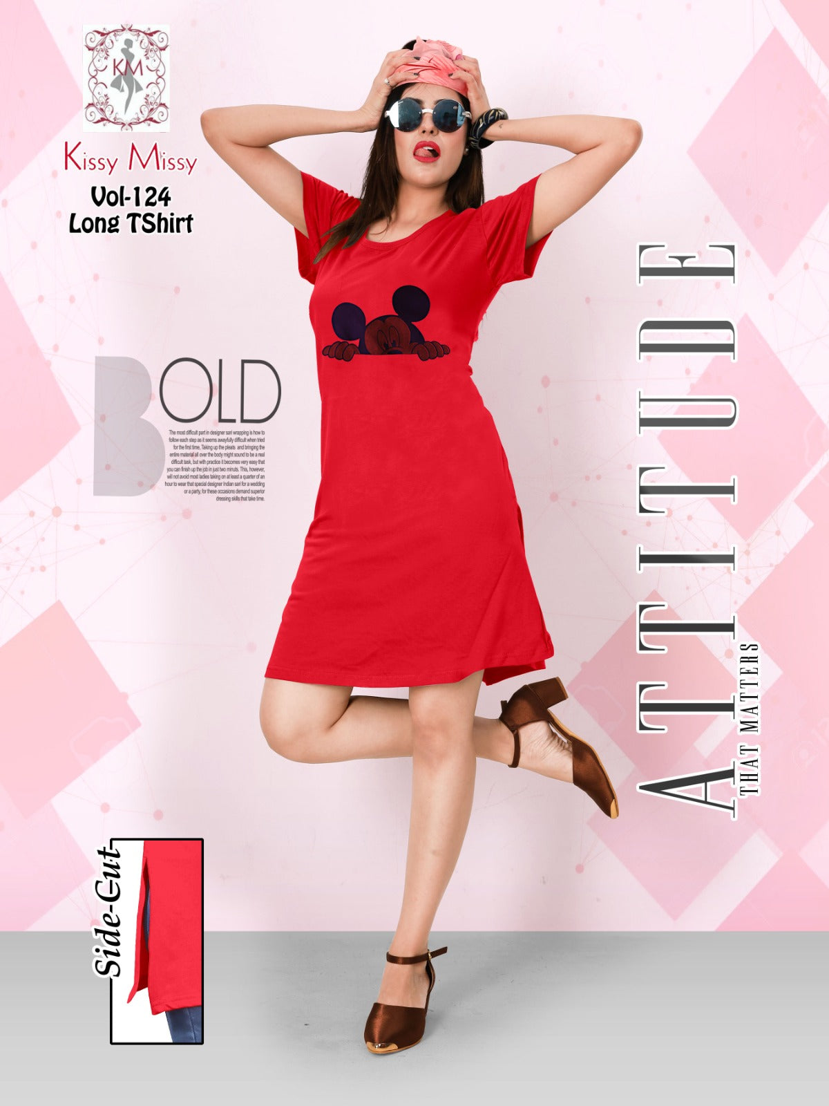 Long tshirt with side cut (HALF NIGHTY).