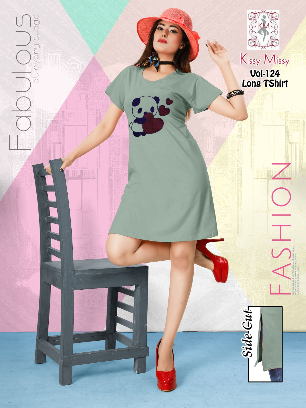 Long tshirt with side cut (HALF NIGHTY).