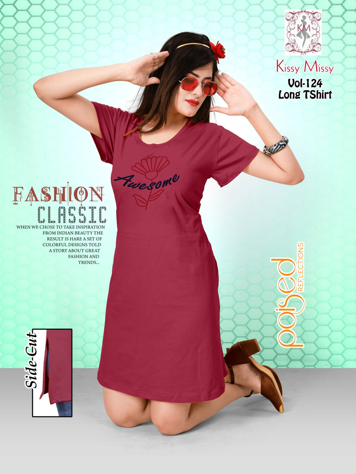 Long tshirt with side cut (HALF NIGHTY).