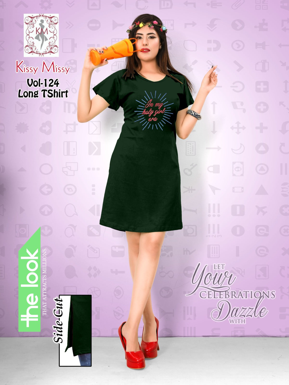 Long tshirt with side cut (HALF NIGHTY).