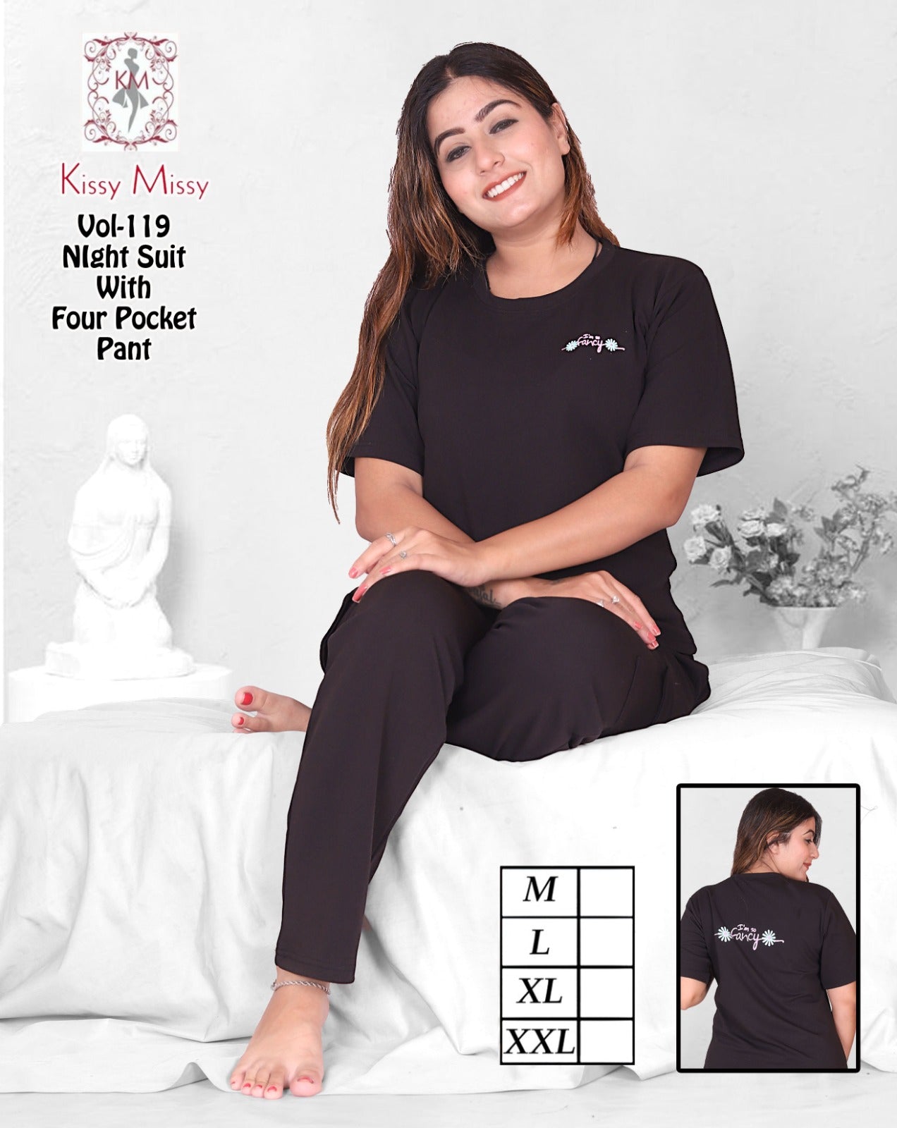 Backprint  cargo style night suit