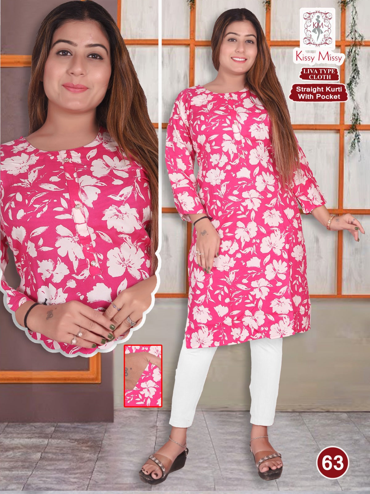 Straight kurti with pocket