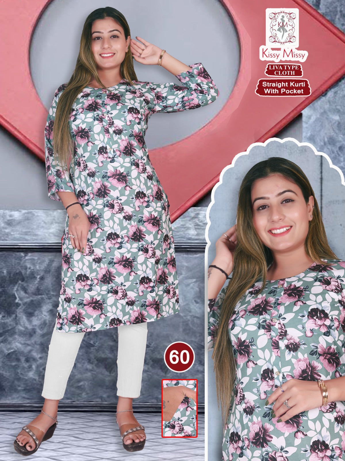 Straight kurti with pocket