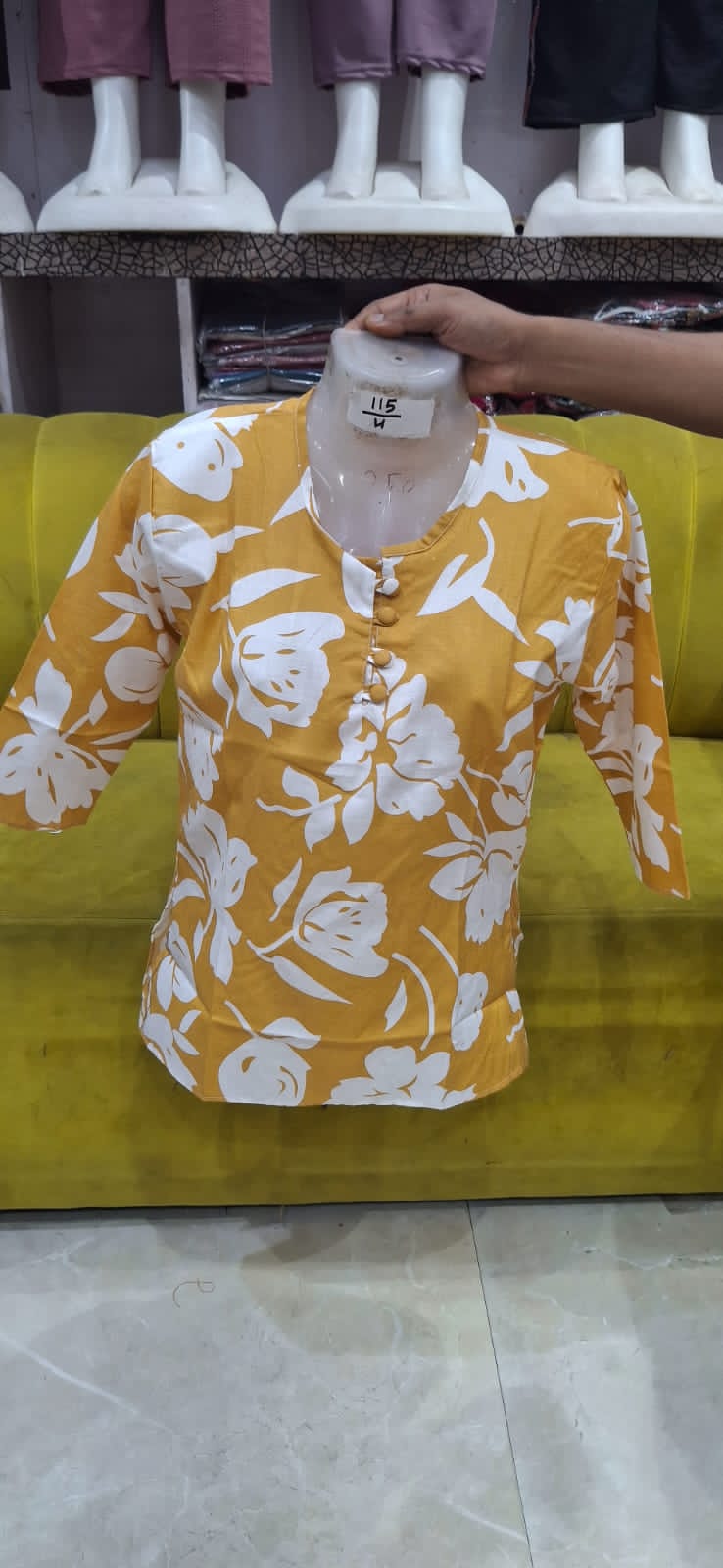 Basic Mix Fabric T-Shirt/Top