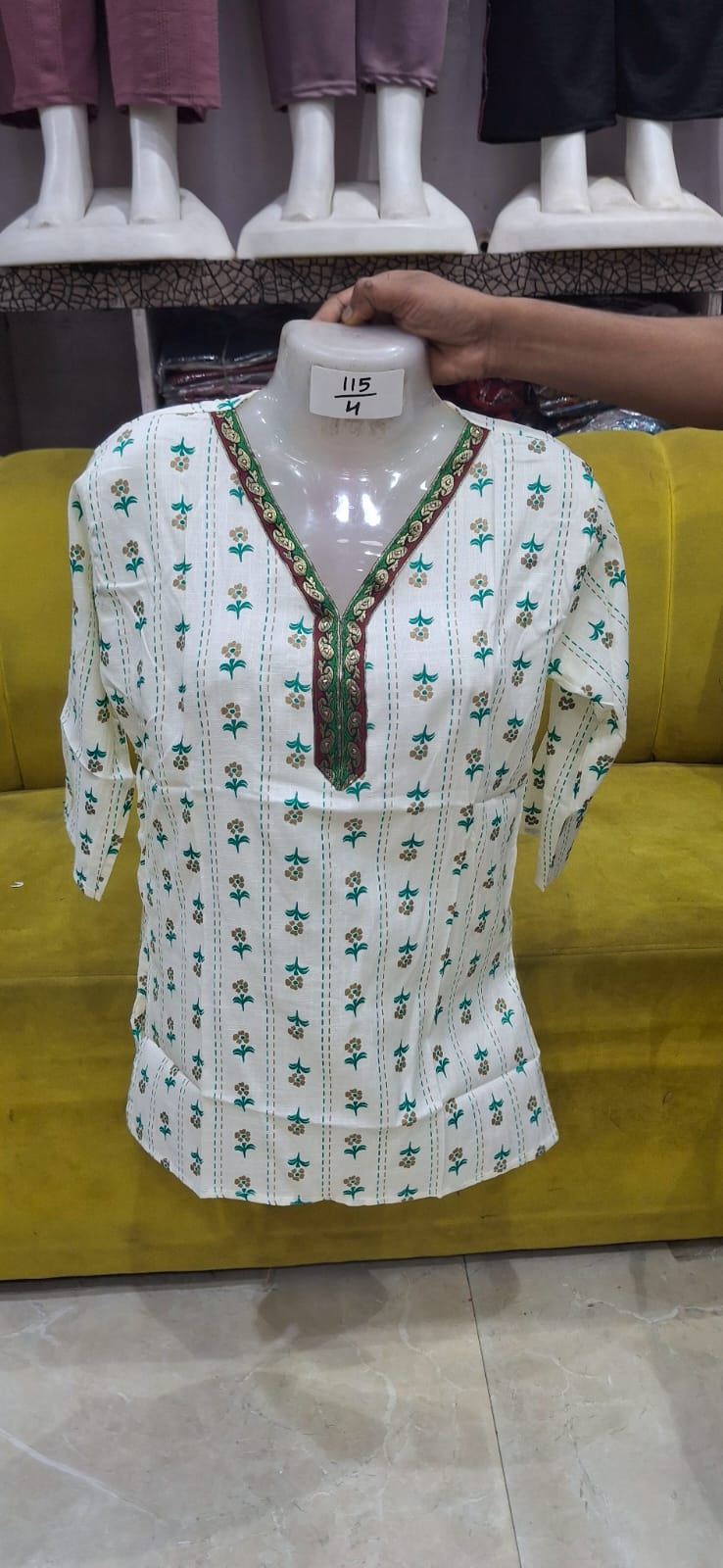 Basic Mix Fabric T-Shirt/Top