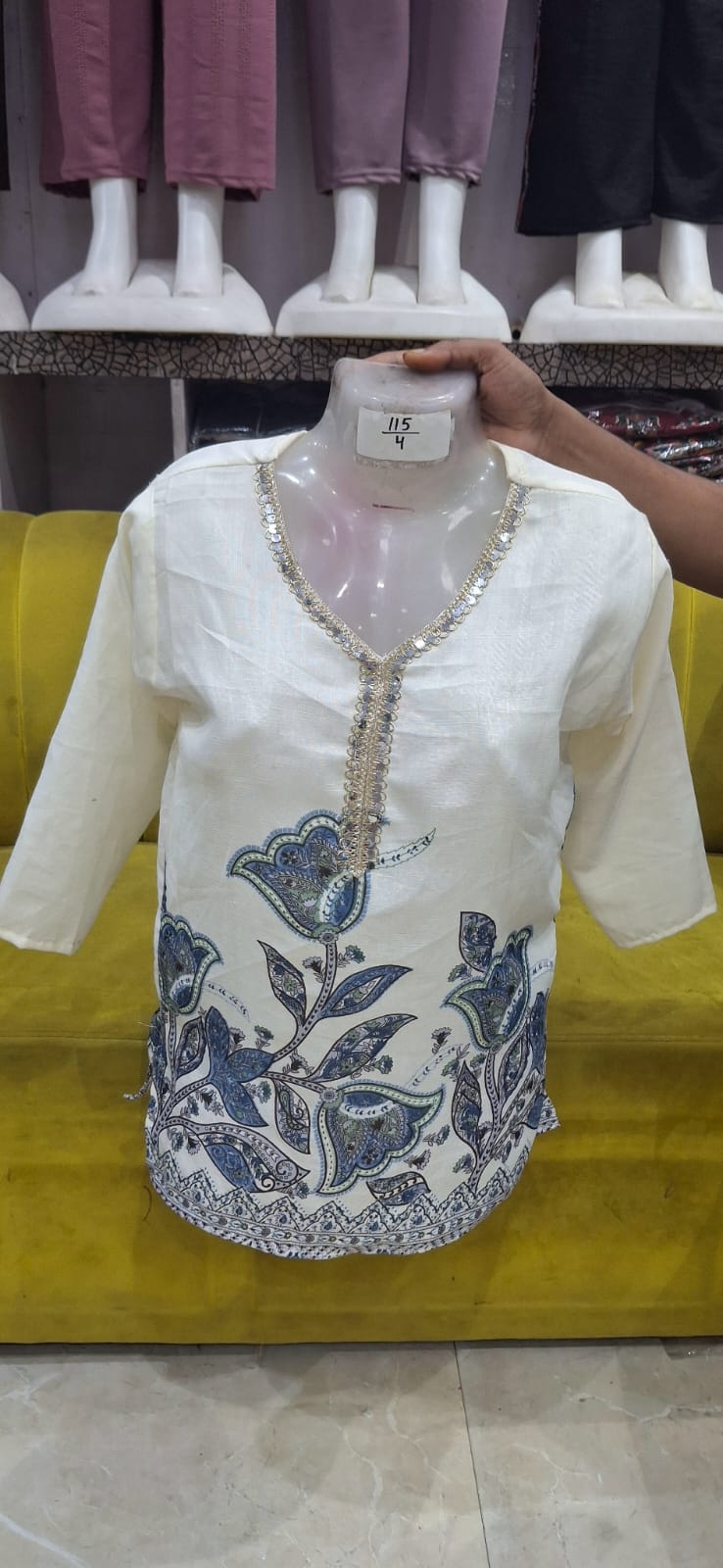 Basic Mix Fabric T-Shirt/Top