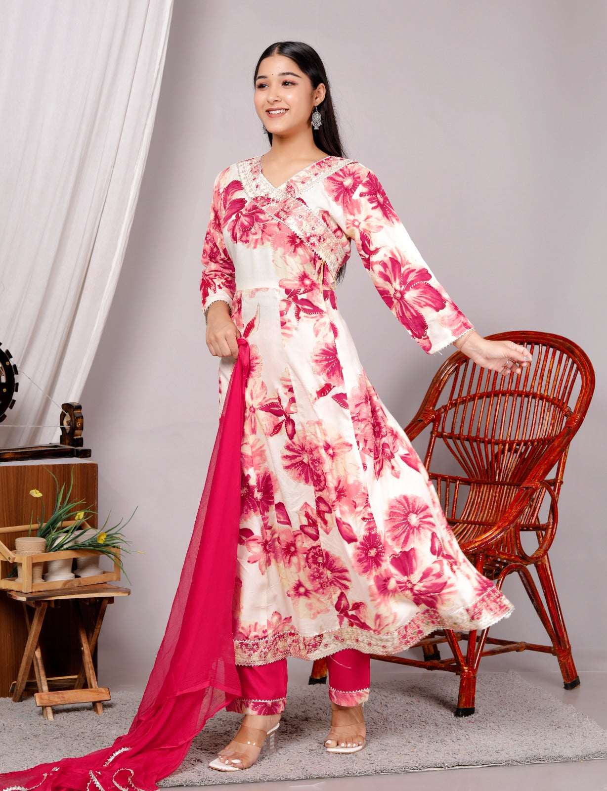 Rayon Foil Fabric Kurti Set