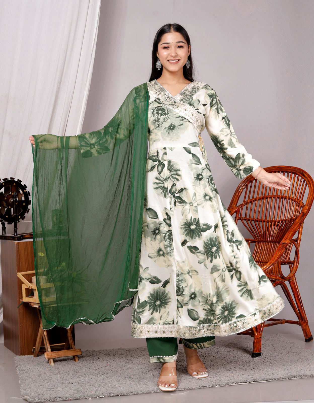 Rayon Foil Fabric Kurti Set