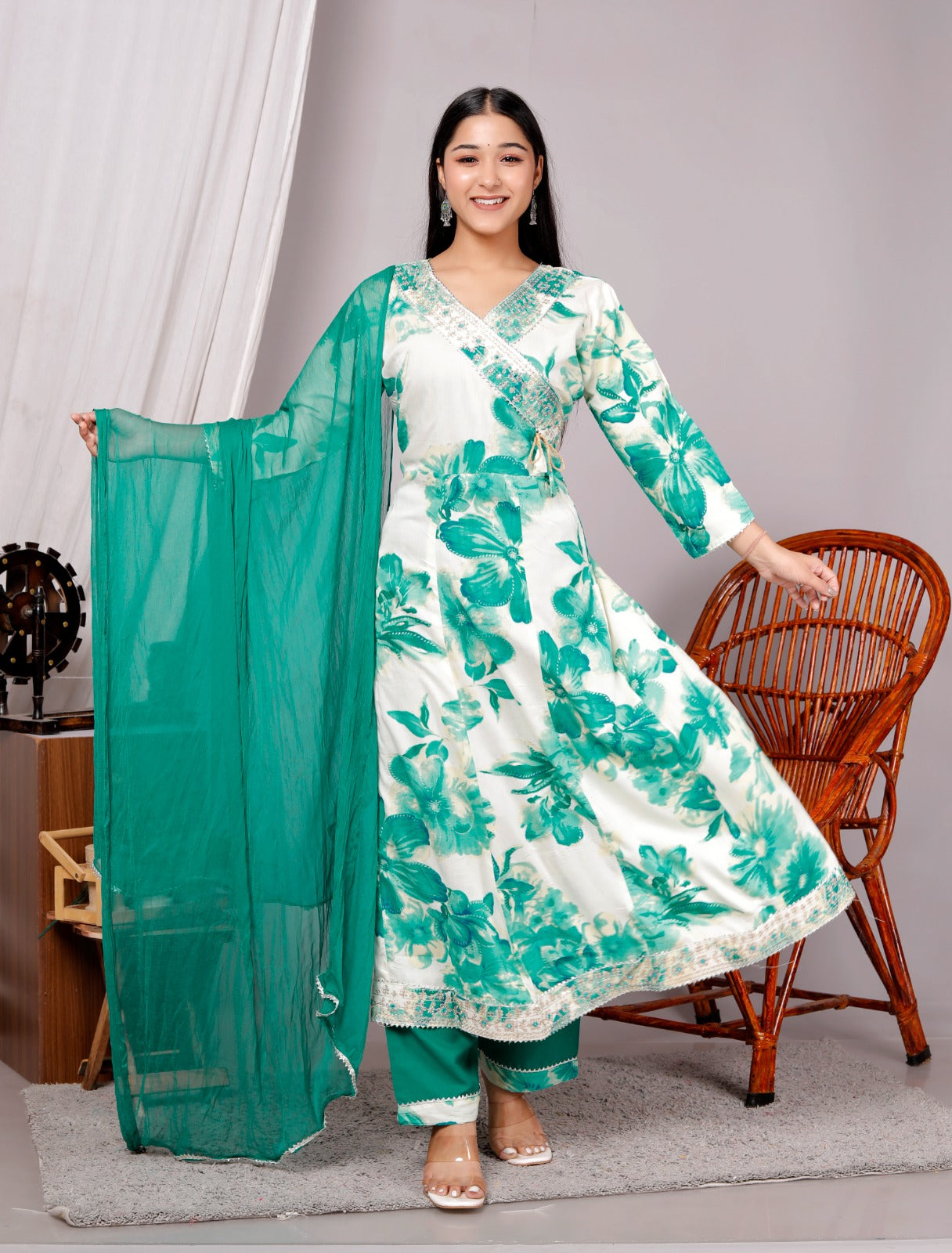 Rayon Foil Fabric Kurti Set