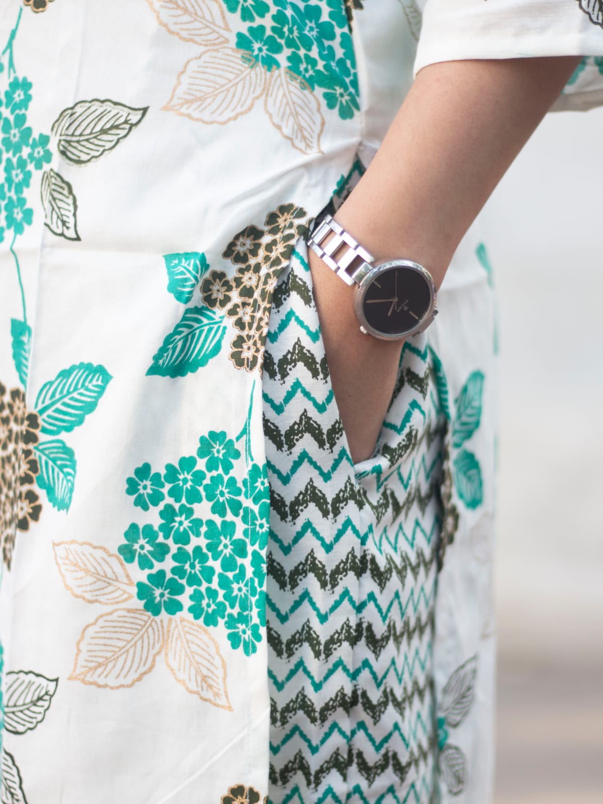 Rayon Foil Print Kurti Set